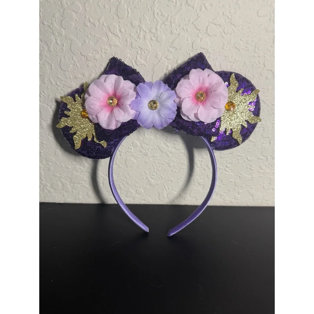 Minnie Mickey Mouse Ears headband Disney Rapunzel Tangled Princess HANDMADE